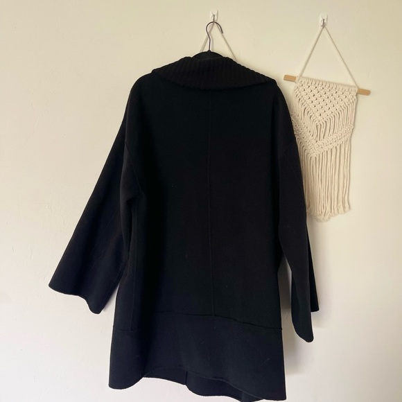 Eileen Fisher black wool coat - Picture 4 of 7